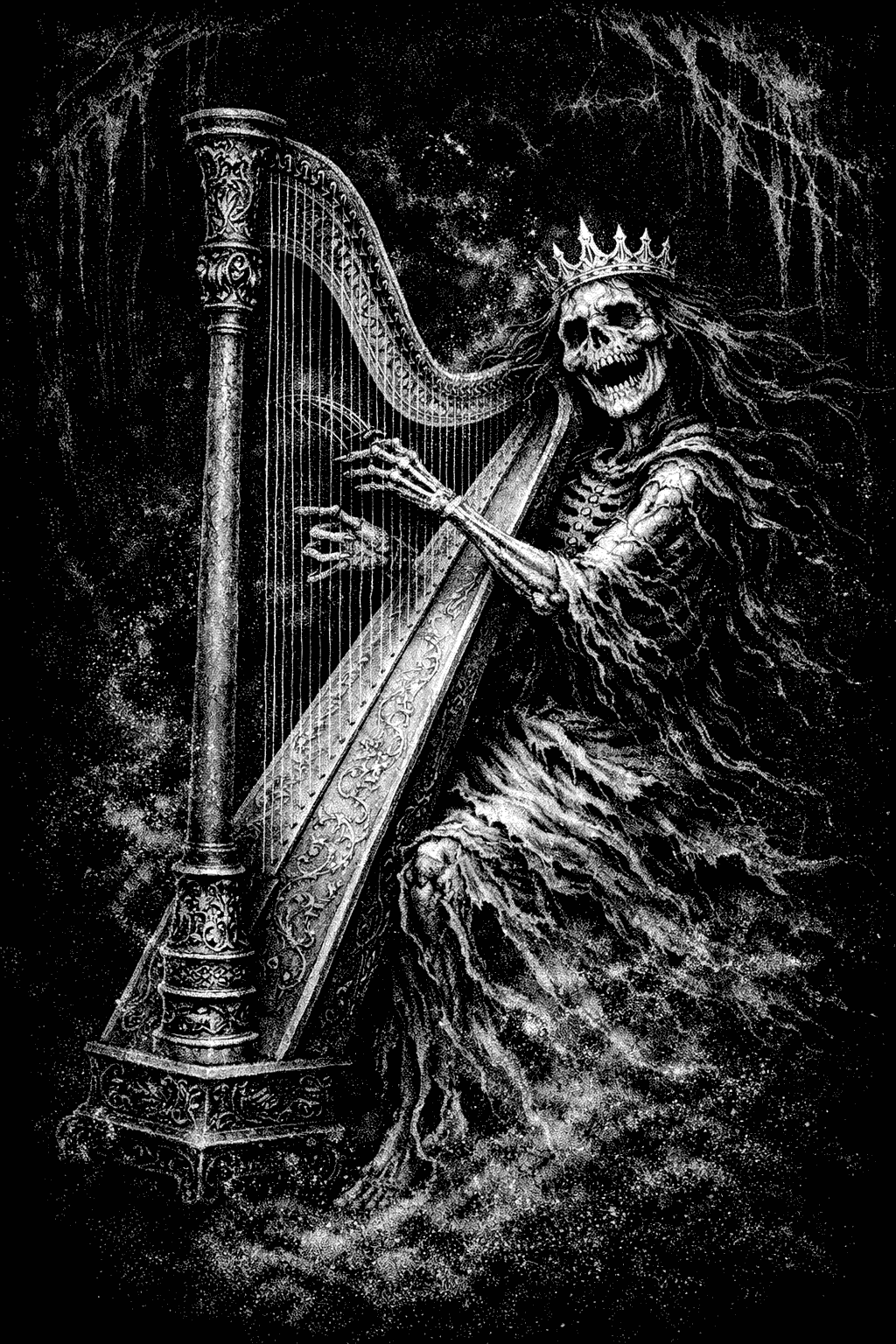 Skeleton Harpist